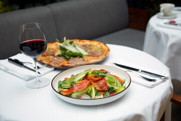 excellent food served on a white background