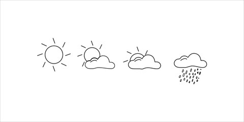 abstract icon of cloud and sun before it rains