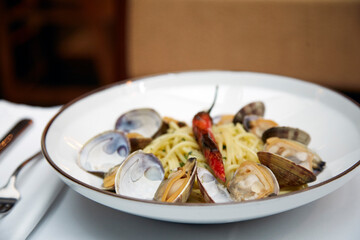 excellent food served on a white background