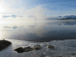 Frostiger Morgen am Forggensee