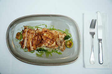 excellent food served on a white background