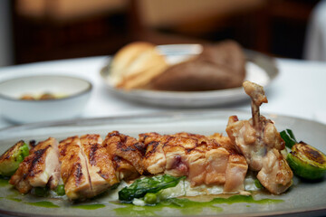 excellent food served on a white background