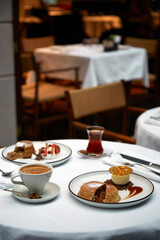 excellent food served on a white background