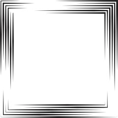 Obraz premium Rectangle Logo with lines.Square unusual icon Design .Black Vector stripes .Geometric shape. Photo border frame