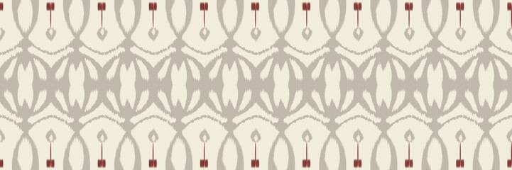 Fototapeta na wymiar Ikat border tribal Africa Seamless Pattern. Ethnic Geometric Ikkat Batik Digital vector textile Design for Prints Fabric saree Mughal brush symbol Swaths texture Kurti Kurtis Kurtas