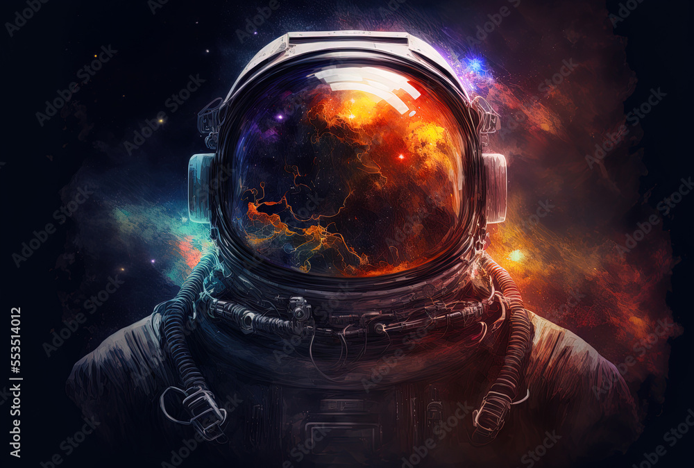 Poster deep space astronaut. generative ai