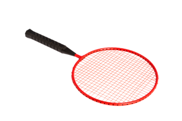 Badminton racket isolated on white background