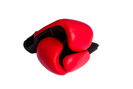 Red boxing gloves isolated on white background