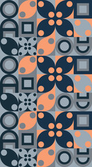 Geometric pattern coffee design.  Vector colorful background of the tiles. Modern exotic design for paper, cover, fabric, interior.