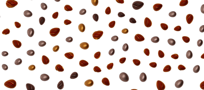 3d rendering of Easter elegant eggs with gold paint