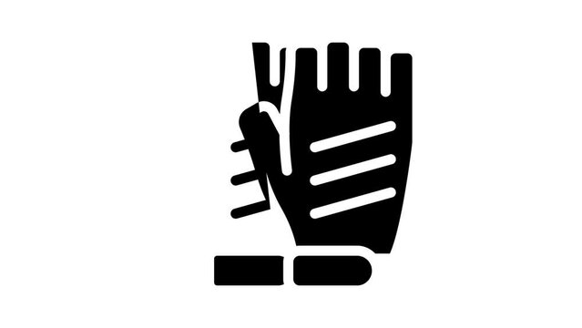gloves bicyclist glyph icon animation