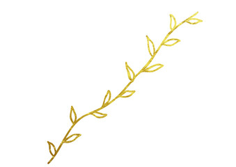 golden tree branch with leaves