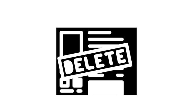 delete account glyph icon animation