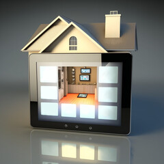 Generative AI illustration smart home.