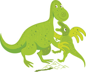 Vector Cartoon  happy Cartoon crocodile isolated outline green crocodile. Animal is isolated on white background
