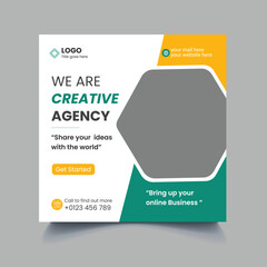 Social Media banner template. Creative social media post banner template. corporate social media template.