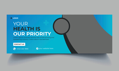 Healthcare medical social media facebook cover template
