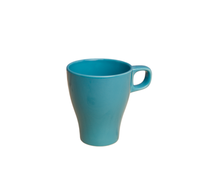 Blue cup isolated on white background