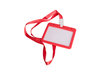 White badge isolated on white background