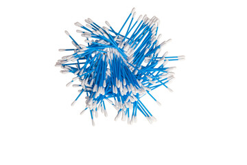Blue swabs isolated on white background