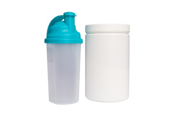 Protein bottle and sport bottle isolated