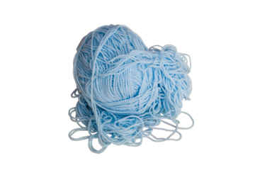 Wool yarn isolated on white background .
