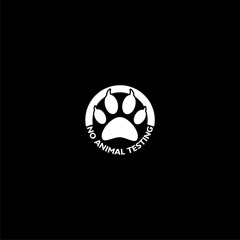 No animal testing icon isolated on dark background