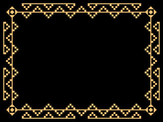 Art deco frame. Vintage linear border. Design a template for invitations, leaflets and greeting cards. Geometric golden frame. The style of the 1920s - 1930s. Vector illustration