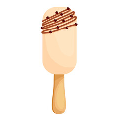 Sweet summer dessert, popsicle on a stick.Vector graphics.