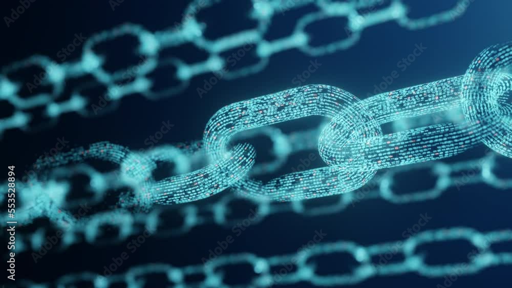 Aufkleber block chain concept - chain consists of network connections.block chain.crypto currency,cryptocurren