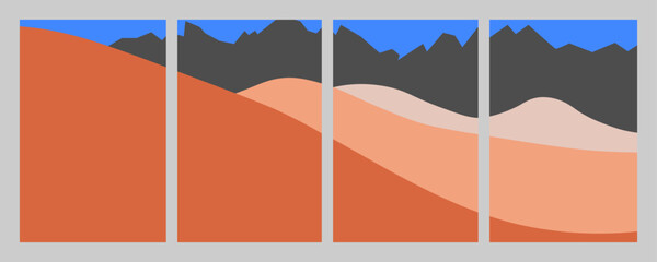Mountain set abstract vector eps 10