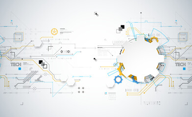 Abstract technology background. Communication concept, futuristic digital innovation background. Vector illustration