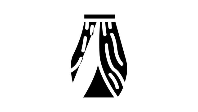 cowl skirt glyph icon animation