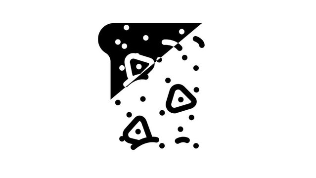 bread garlic glyph icon animation