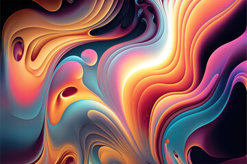 fluid abstract colors, dimension look, generative ai technology