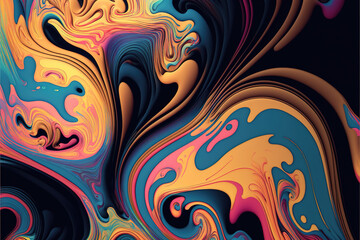different colors in a fluid modern art, generative ai technology