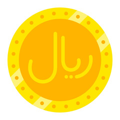 Riyal Flat Icon