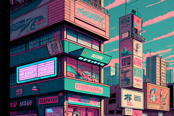 "Retro anime" ilustration design - Generated by Generative AI