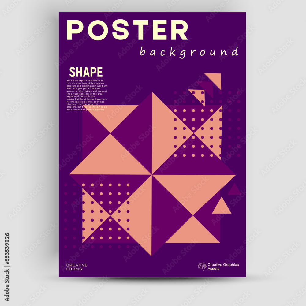 Poster meta modern aesthetics of swiss design poster collection layout. brutalist-inspired vector graphics 