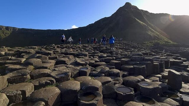 The Giant's Causeway, 40000 interlocking basalt columns, by Bushmills in Northern Ireland, United Kingdom
