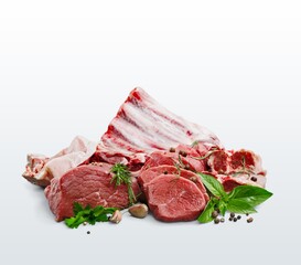 Tasty fresh red meat on the desk