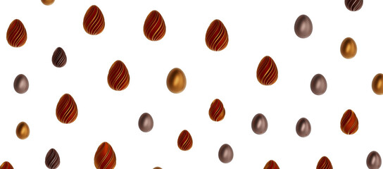 Abstract luxury golden easter eggs isolated