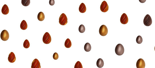 Abstract luxury golden easter eggs isolated