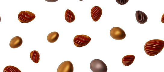 Luxury golden easter eggs isolated
