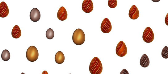 golden easter eggs; 3d rendered illustration