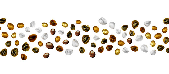 Luxury golden easter eggs isolated