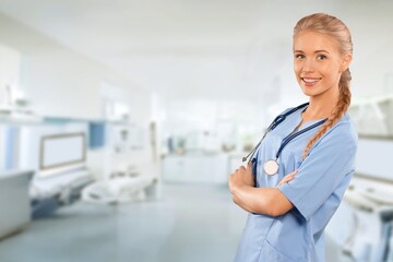 Young nurse or doctor wearing uniform