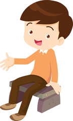 child sitting smiling happy