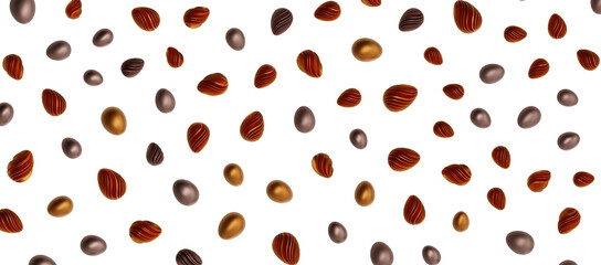 Luxury golden easter eggs isolated