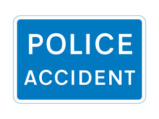 Police accident road sign 